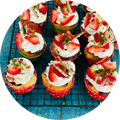 Små nemme jordbærtærter