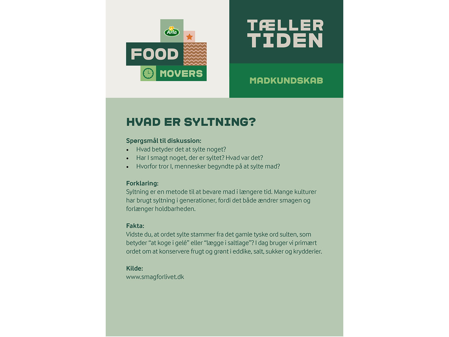 Klasse-talks Madkundskab