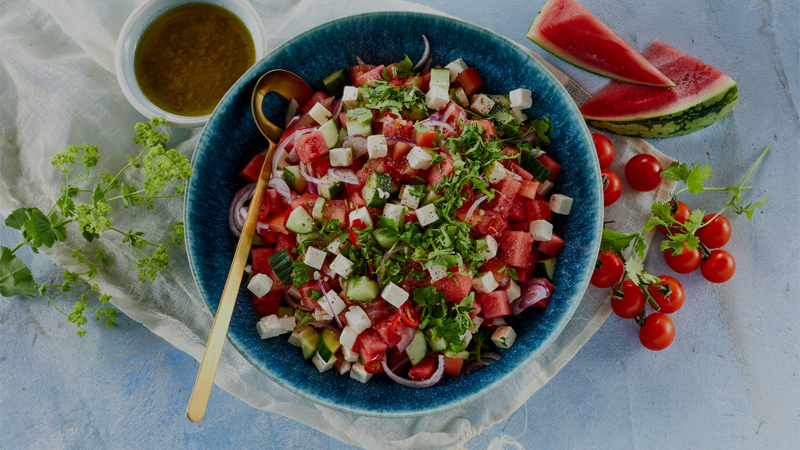 Vandmelonsalat med salatost
