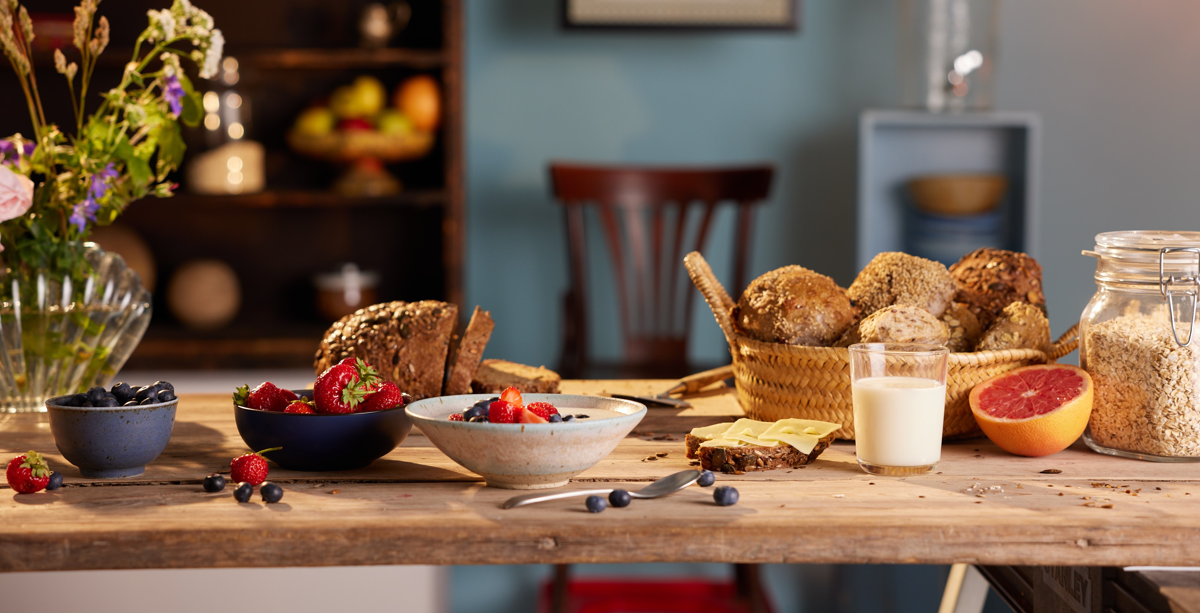 Arla produkter på et bord