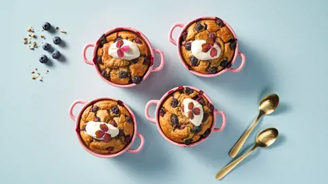 Baked oats med blåbær