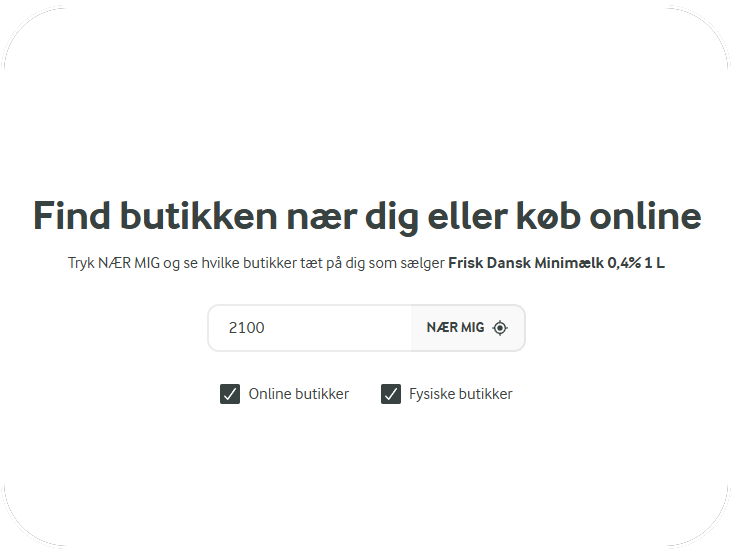 Indtast dit ønskede postnummer