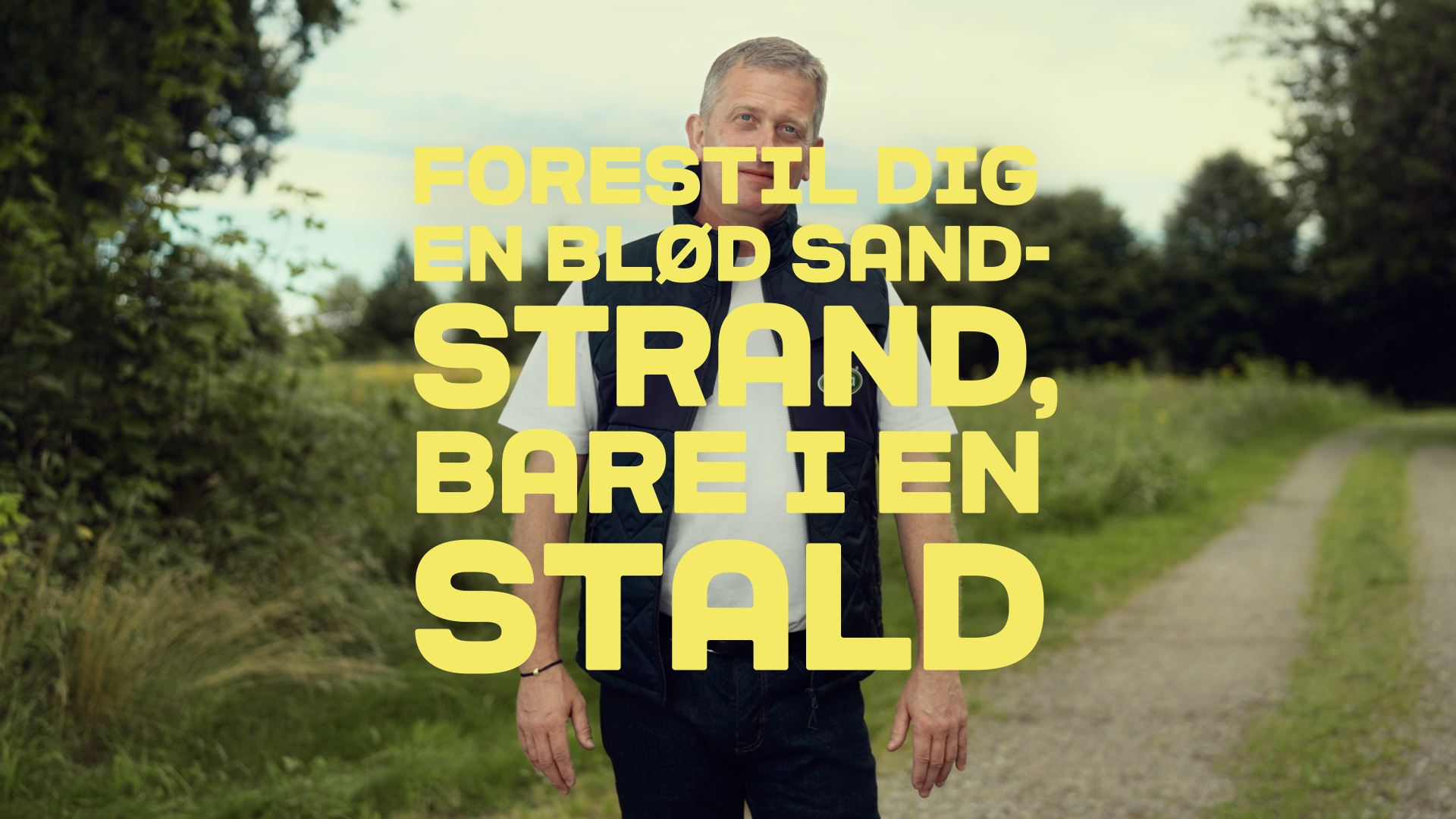 Forestil dig en blød Sandstrand, bare i en stald