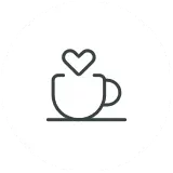 Kop med hjerte ikon