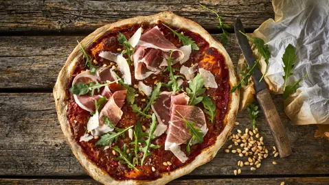 Pizza med rucola