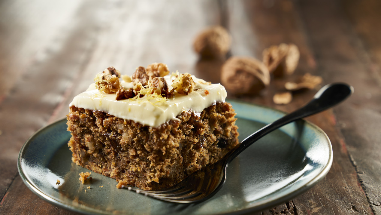 Gulerodskage med flødeostcreme